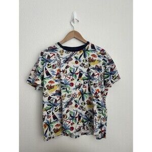 Polo Ralph Lauren M Beach Bear Print Shirt Wind Surfing Fish Boat Scuba Vacation